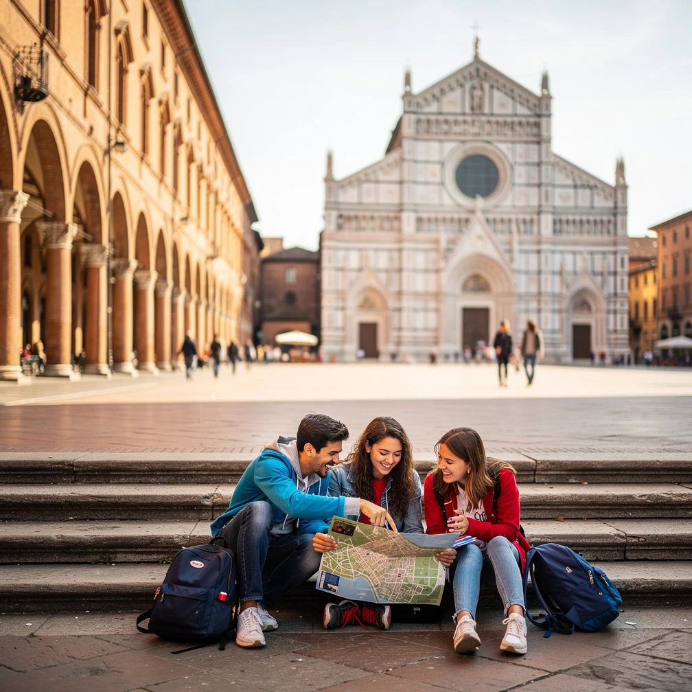 Piazza Maggiore Bologna with European students and Work-Integrated Learning frameworks 2026