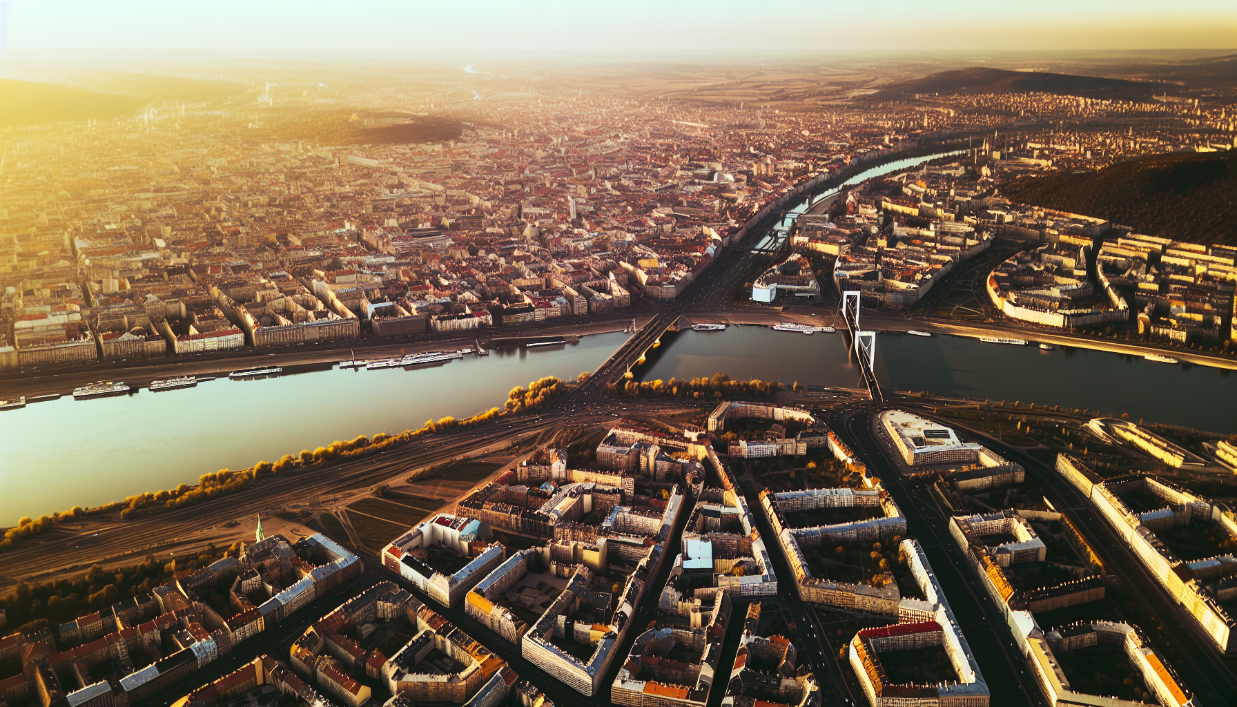 European city network aerial view